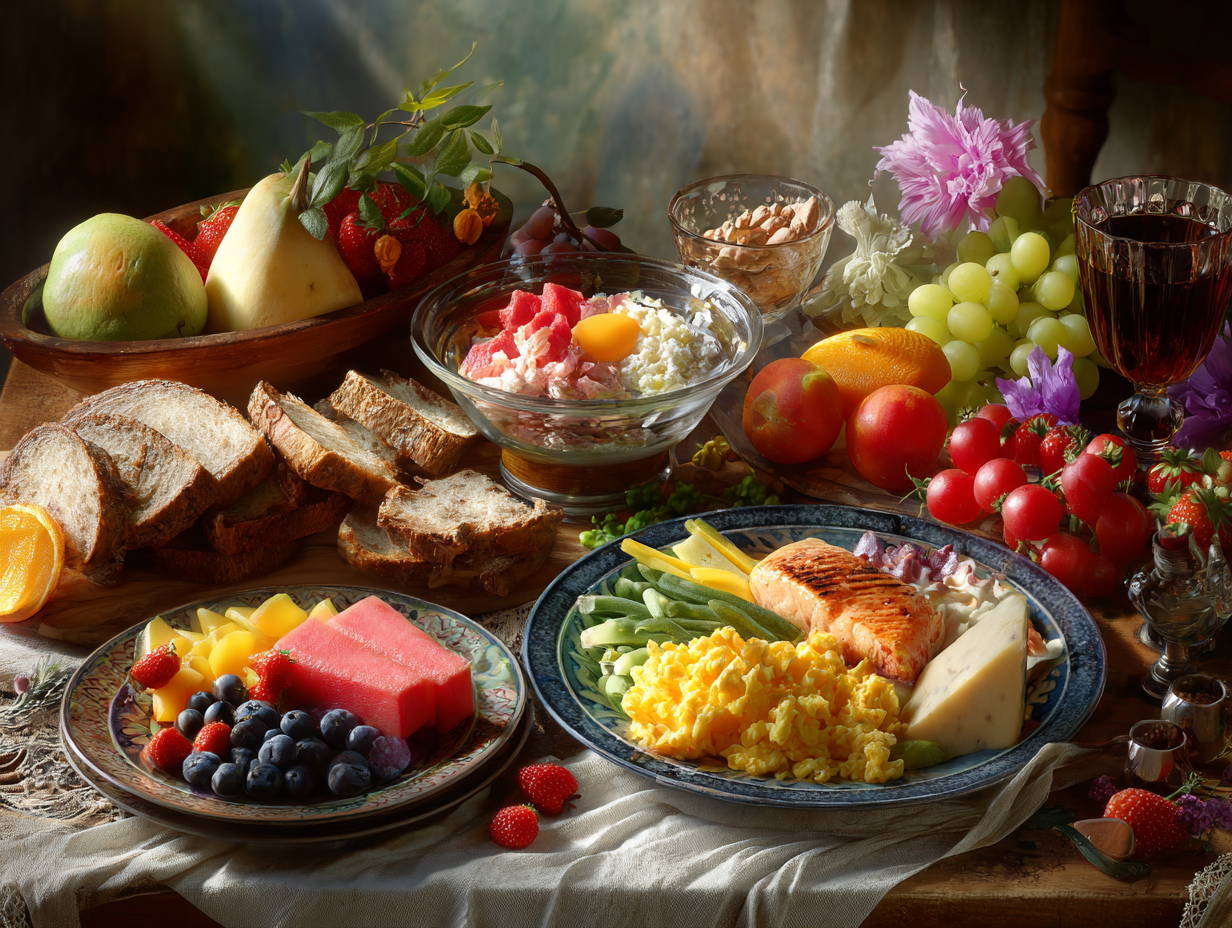 Mese colorate și echilibrate cu legume, fructe și cereale